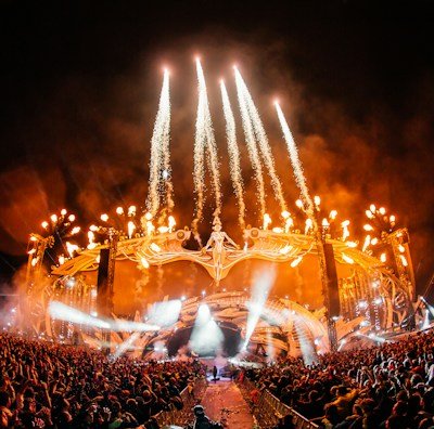 fireworks launching on stage